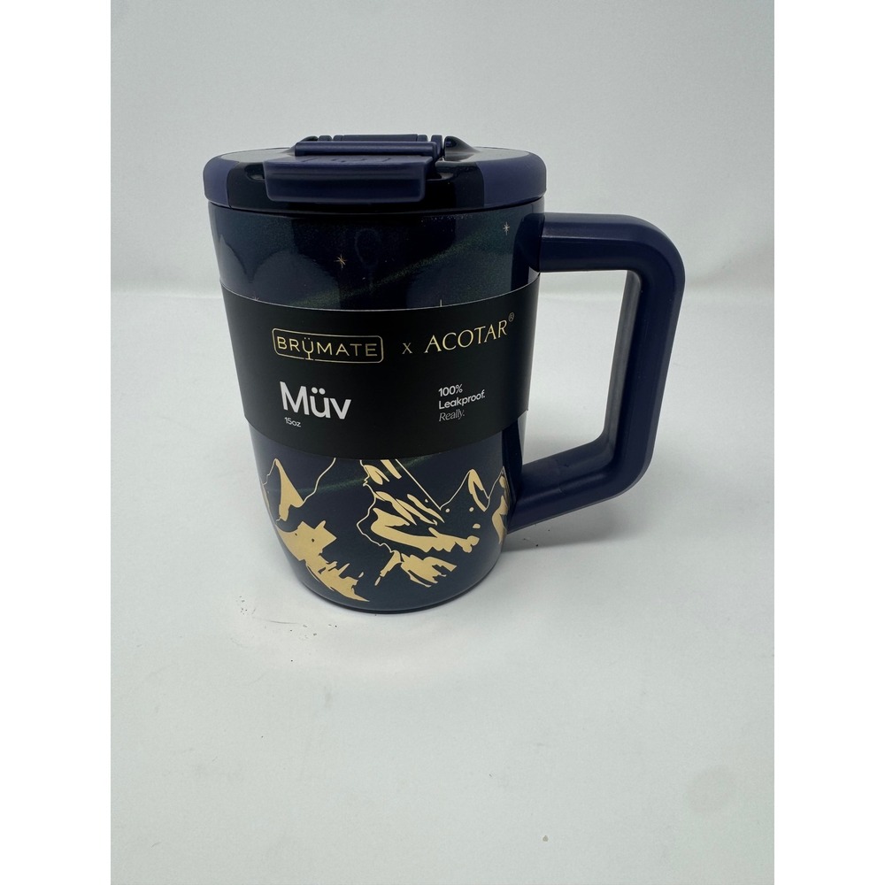 Brumate x ACOTAR Muv 15oz Insulated Coffee Mug Night Court Navy Gold New